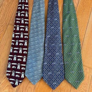 BWM Lifestyle +‎ Mobile Tradition 100% Silk Necktie Lot Of 4 Racing / Cars